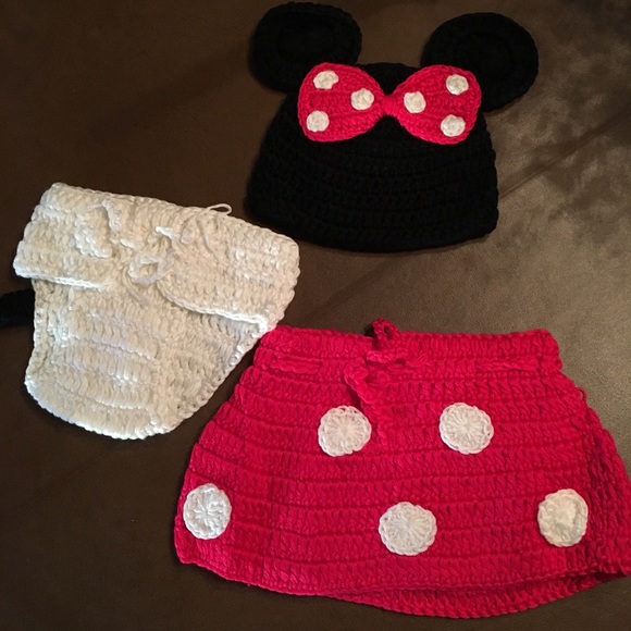 Other - Newborn Baby Knitted Minnie Mouse Skirt Hat
